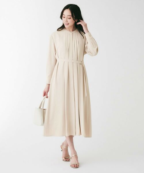 【週末SALE 早い者勝ち】UNTITLED 【きれいめ/洗える】ワンピース アート柄 スキッパーワンピース ワンピース レディース 送料無料