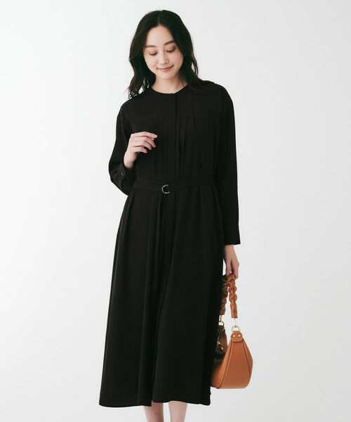 くるりさん専用　　untitled ワンピース　ネオンジオメ バンドカラー　美品 セール】 バンドカラーシャツワンピース （ロング・マキシ丈