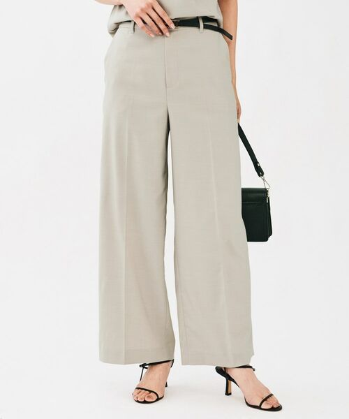 UNTITLED / アンタイトル ショート・ハーフ・半端丈パンツ | リネンライク ワイドパンツ(グレージュ(050))