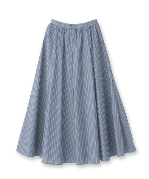 UNTITLED / アンタイトル ロング・マキシ丈スカート | キュプラ混ストライプフレアスカート | 詳細1