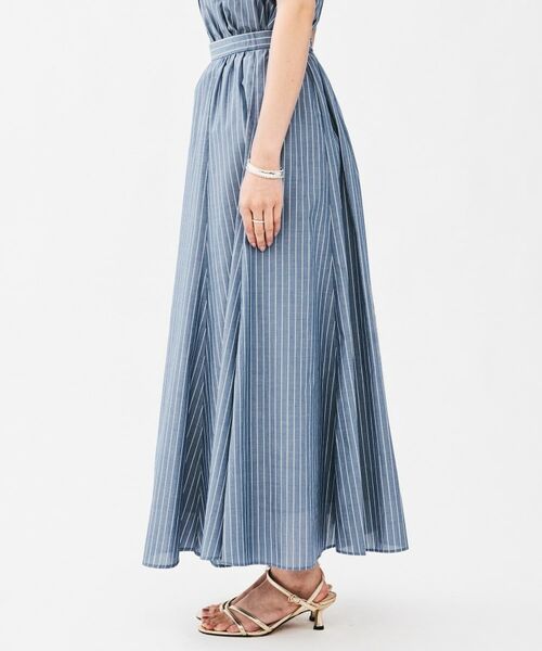UNTITLED / アンタイトル ロング・マキシ丈スカート | キュプラ混ストライプフレアスカート | 詳細11