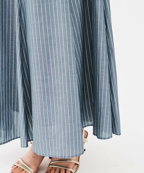 UNTITLED / アンタイトル ロング・マキシ丈スカート | キュプラ混ストライプフレアスカート | 詳細15