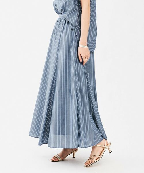 UNTITLED / アンタイトル ロング・マキシ丈スカート | キュプラ混ストライプフレアスカート | 詳細7