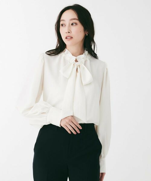 UNTITLED / アンタイトル シャツ・ブラウス | フィブリルサテン ボウタイブラウス | 詳細2
