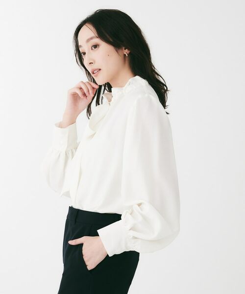 UNTITLED / アンタイトル シャツ・ブラウス | フィブリルサテン ボウタイブラウス | 詳細3