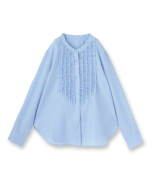 UNTITLED / アンタイトル シャツ・ブラウス | フィブリルサテン フリルネックブラウス | 詳細1