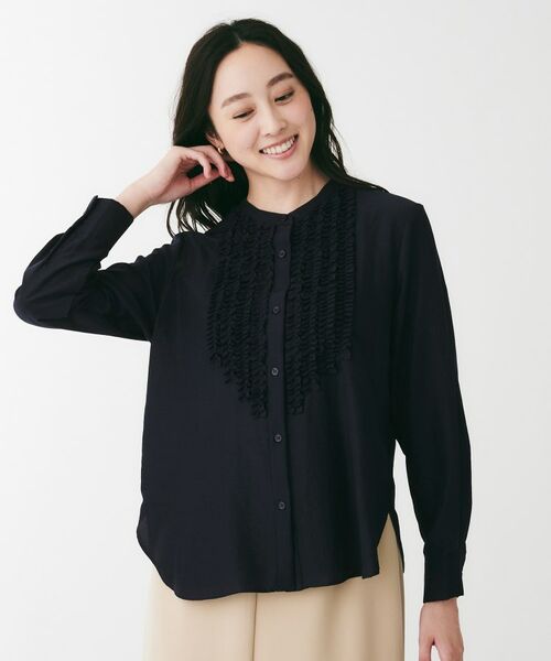 UNTITLED / アンタイトル シャツ・ブラウス | フィブリルサテン フリルネックブラウス | 詳細10