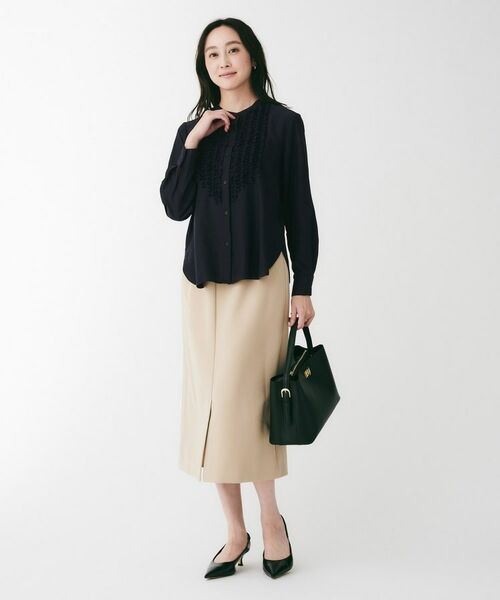 UNTITLED / アンタイトル シャツ・ブラウス | フィブリルサテン フリルネックブラウス | 詳細12