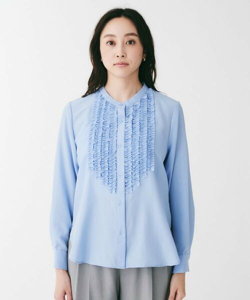 UNTITLED / アンタイトル シャツ・ブラウス | フィブリルサテン フリルネックブラウス | 詳細14