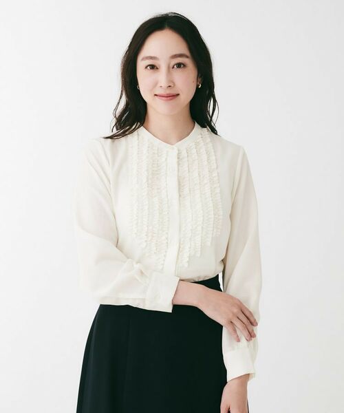 UNTITLED / アンタイトル シャツ・ブラウス | フィブリルサテン フリルネックブラウス | 詳細2