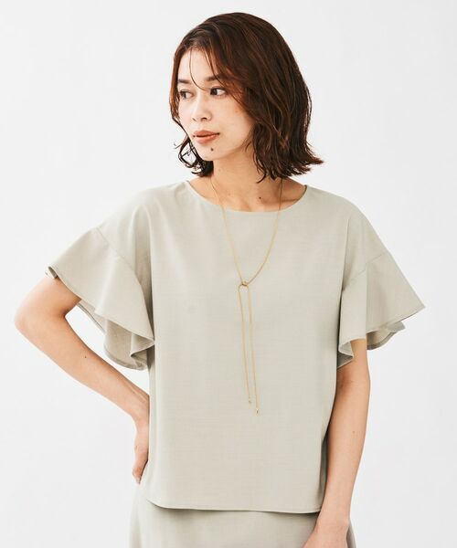 UNTITLED / アンタイトル シャツ・ブラウス | リネンライク クルーネックブラウス(グレージュ(050))