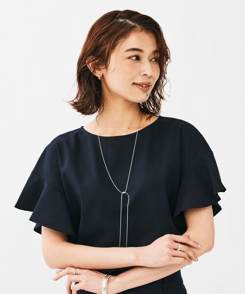 UNTITLED / アンタイトル シャツ・ブラウス | リネンライク クルーネックブラウス(ネイビー(094))