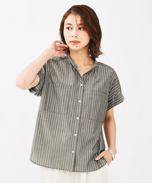 UNTITLED / アンタイトル シャツ・ブラウス | キュプラ混ストライプシャツ | 詳細2