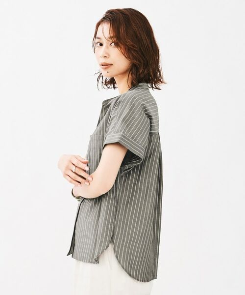 UNTITLED / アンタイトル シャツ・ブラウス | キュプラ混ストライプシャツ | 詳細3