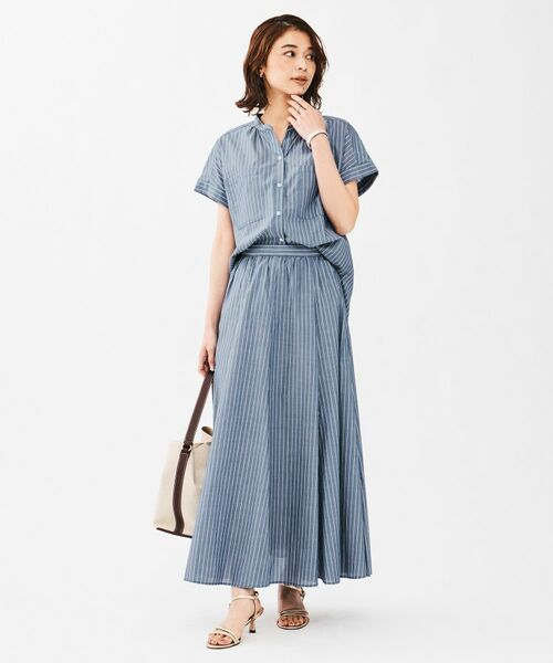 UNTITLED / アンタイトル シャツ・ブラウス | キュプラ混ストライプシャツ | 詳細8