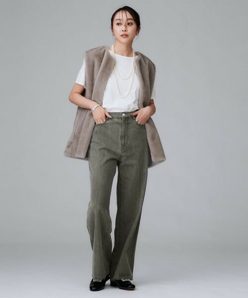 UNTITLED / アンタイトル デニムパンツ | 【グレー/ブルー/ジーンズ】ソフトワイドデニムパンツ | 詳細4