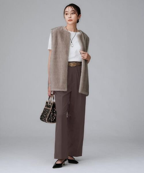 UNTITLED / アンタイトル パンツ | 【はっ水/後ろウエストゴム/リラクシー】ストレッチ2タックワイドパンツ | 詳細10