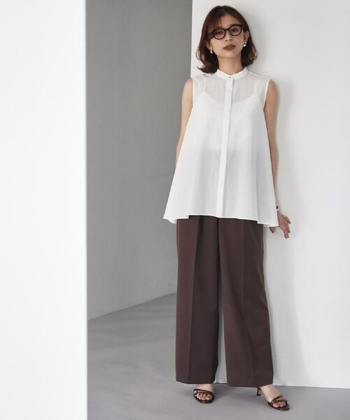 UNTITLED / アンタイトル パンツ | 【はっ水/後ろウエストゴム/リラクシー】ストレッチ2タックワイドパンツ | 詳細11