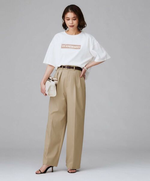 UNTITLED / アンタイトル パンツ | 【はっ水/後ろウエストゴム/リラクシー】ストレッチ2タックワイドパンツ | 詳細14