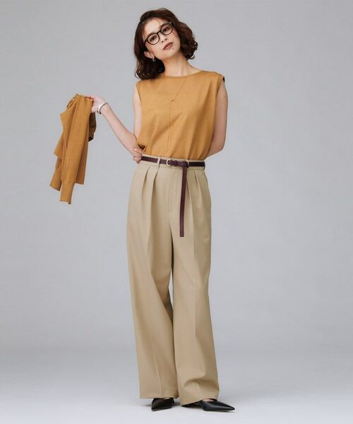 UNTITLED / アンタイトル パンツ | 【はっ水/後ろウエストゴム/リラクシー】ストレッチ2タックワイドパンツ | 詳細15