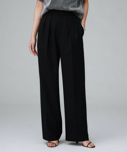 UNTITLED / アンタイトル パンツ | 【はっ水/後ろウエストゴム/リラクシー】ストレッチ2タックワイドパンツ | 詳細3