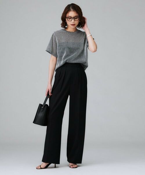 UNTITLED / アンタイトル パンツ | 【はっ水/後ろウエストゴム/リラクシー】ストレッチ2タックワイドパンツ | 詳細5