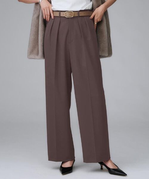 UNTITLED / アンタイトル パンツ | 【はっ水/後ろウエストゴム/リラクシー】ストレッチ2タックワイドパンツ | 詳細7