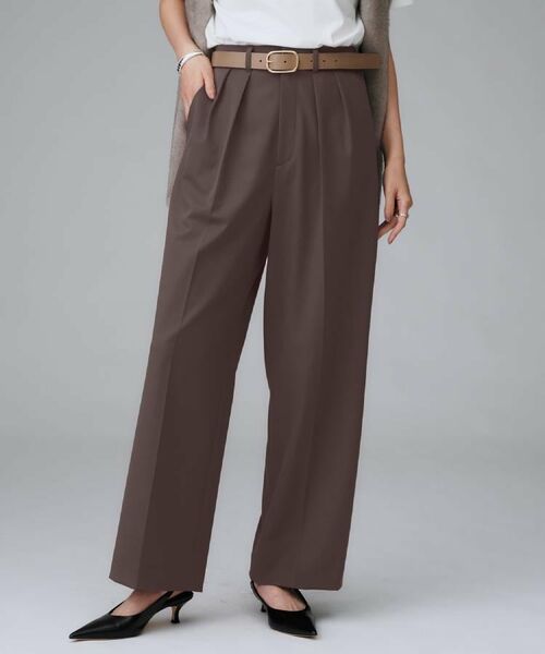 UNTITLED / アンタイトル パンツ | 【はっ水/後ろウエストゴム/リラクシー】ストレッチ2タックワイドパンツ | 詳細8