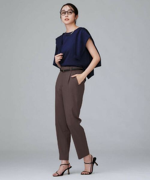 UNTITLED / アンタイトル ショート・ハーフ・半端丈パンツ | 【はっ水/後ろウエストゴム/洗える】ストレッチテーパードパンツ | 詳細11