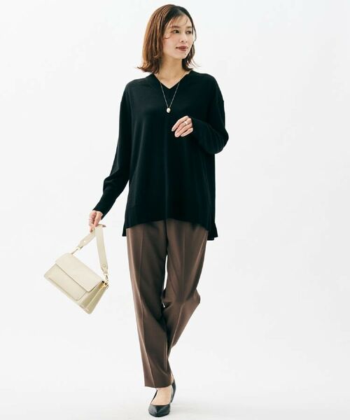 UNTITLED / アンタイトル ショート・ハーフ・半端丈パンツ | 【はっ水/後ろウエストゴム/洗える】ストレッチテーパードパンツ | 詳細9