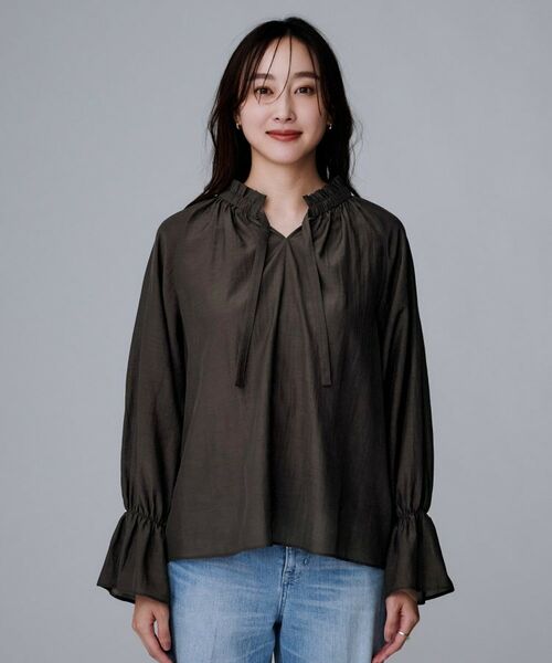 UNTITLED / アンタイトル シャツ・ブラウス | 【キャンディスリーブ/エレガント】フリルギャザーネックブラウス | 詳細14