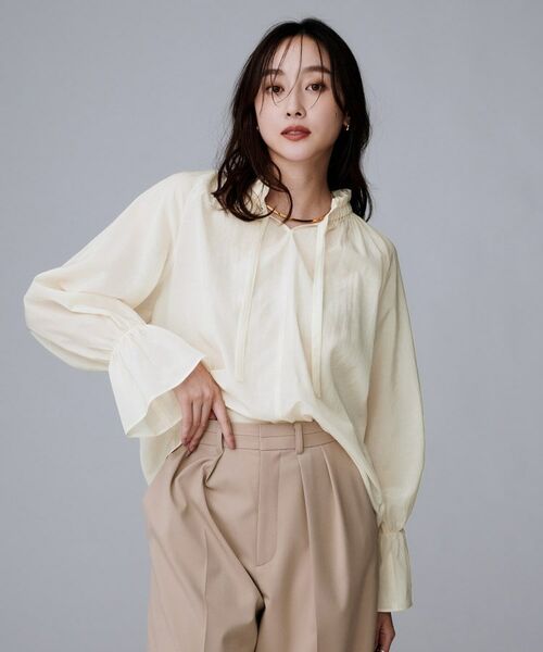 UNTITLED / アンタイトル シャツ・ブラウス | 【キャンディスリーブ/エレガント】フリルギャザーネックブラウス | 詳細2