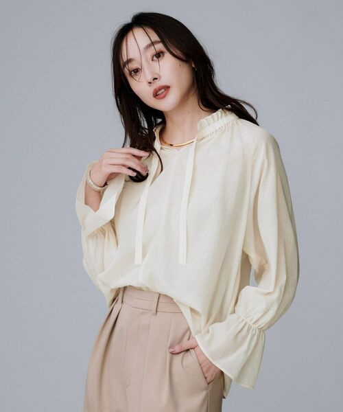 UNTITLED / アンタイトル シャツ・ブラウス | 【キャンディスリーブ/エレガント】フリルギャザーネックブラウス | 詳細3