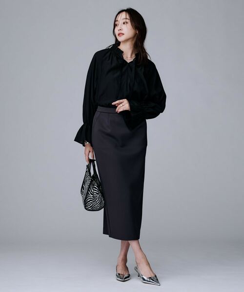 UNTITLED / アンタイトル シャツ・ブラウス | 【キャンディスリーブ/エレガント】フリルギャザーネックブラウス | 詳細8