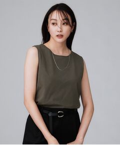 UNTITLED / アンタイトル カットソー | 【接触冷感／コットン100／洗える／丸首】ノースリーブ天竺プルオーバー