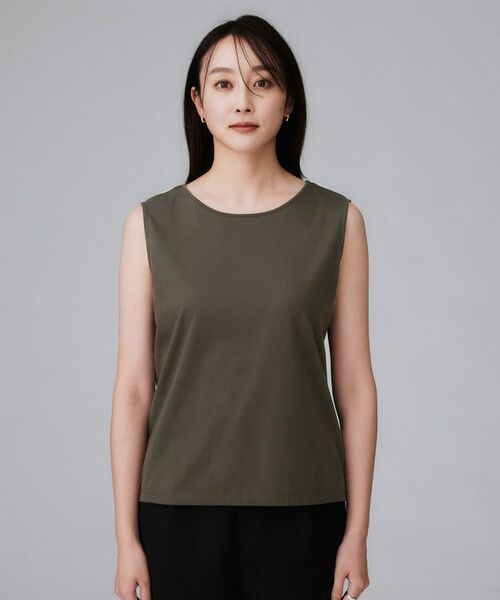 UNTITLED / アンタイトル カットソー | 【接触冷感/コットン100/洗える/丸首】ノースリーブ天竺プルオーバー | 詳細14