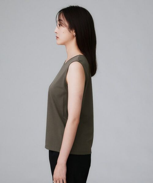 UNTITLED / アンタイトル カットソー | 【接触冷感/コットン100/洗える/丸首】ノースリーブ天竺プルオーバー | 詳細15
