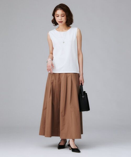 UNTITLED / アンタイトル カットソー | 【接触冷感/コットン100/洗える/丸首】ノースリーブ天竺プルオーバー | 詳細4