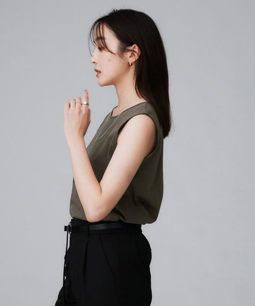 UNTITLED / アンタイトル カットソー | 【接触冷感/コットン100/洗える/丸首】ノースリーブ天竺プルオーバー | 詳細6