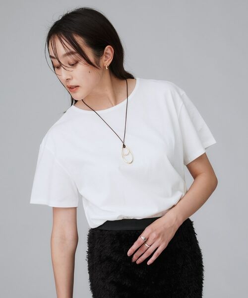 UNTITLED / アンタイトル Tシャツ | 【接触冷感/コットン100/洗える/Tシャツ】半袖天竺プルオーバー(オフホワイト(003))