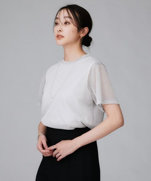 UNTITLED / アンタイトル Tシャツ | 【洗える】ラメシアーTシャツ | 詳細3