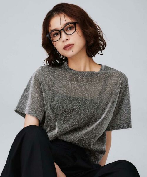 UNTITLED / アンタイトル Tシャツ | 【洗える】ラメシアーTシャツ(グレー(012))