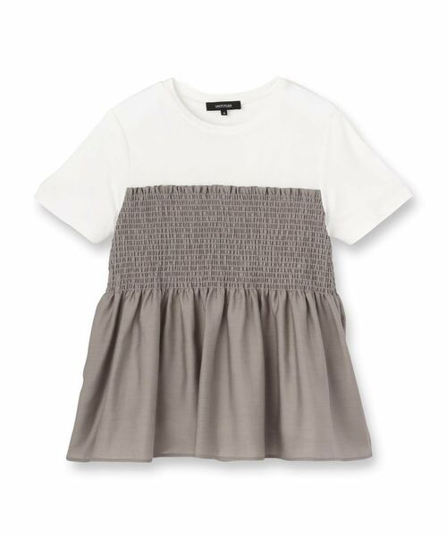UNTITLED / アンタイトル カットソー | 【コットン100/洗える/Tシャツ】シャーリングドッキングペプラム | 詳細1