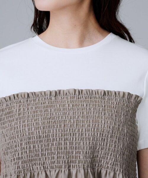 UNTITLED / アンタイトル カットソー | 【コットン100/洗える/Tシャツ】シャーリングドッキングペプラム | 詳細13