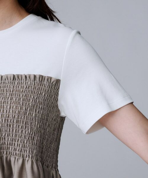 UNTITLED / アンタイトル カットソー | 【コットン100/洗える/Tシャツ】シャーリングドッキングペプラム | 詳細14