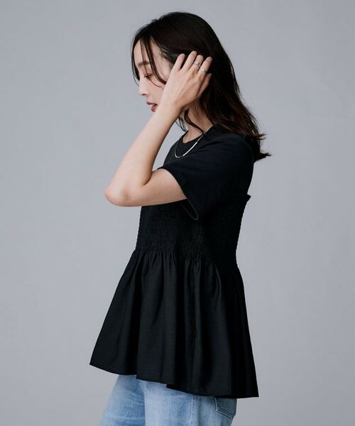 UNTITLED / アンタイトル カットソー | 【コットン100/洗える/Tシャツ】シャーリングドッキングペプラム | 詳細3