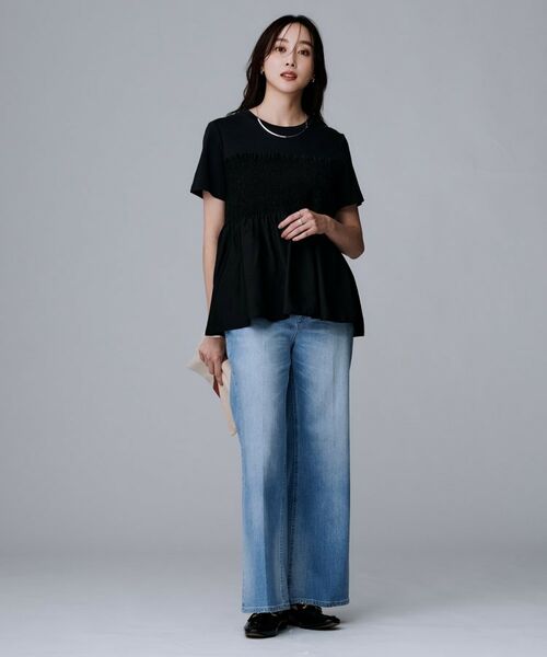 UNTITLED / アンタイトル カットソー | 【コットン100/洗える/Tシャツ】シャーリングドッキングペプラム | 詳細4