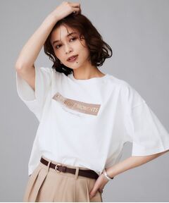 UNTITLED / アンタイトル Tシャツ | 【コットン100/ゆったり/ショート丈/洗える】ベロアロゴTシャツ