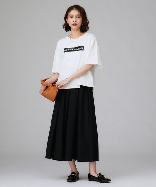 UNTITLED / アンタイトル Tシャツ | 【コットン100/ゆったり/ショート丈/洗える】ベロアロゴTシャツ | 詳細12