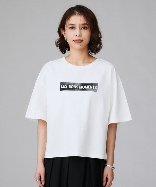 UNTITLED / アンタイトル Tシャツ | 【コットン100/ゆったり/ショート丈/洗える】ベロアロゴTシャツ | 詳細14